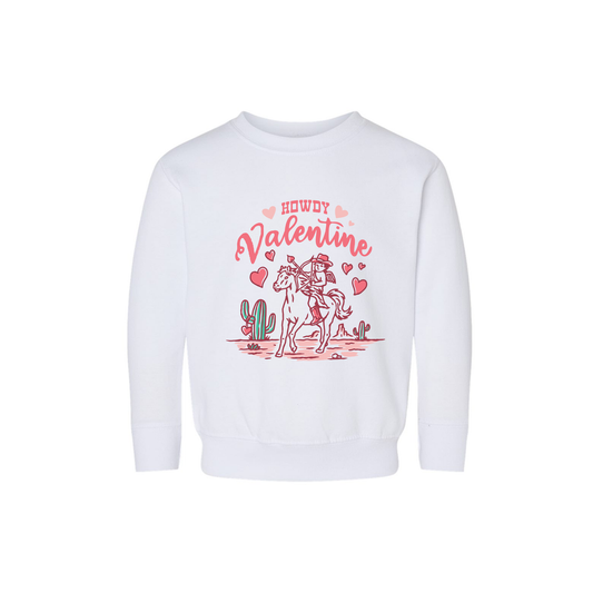 Howdy Valentine (Cupid) - Kids Sweatshirt (White)