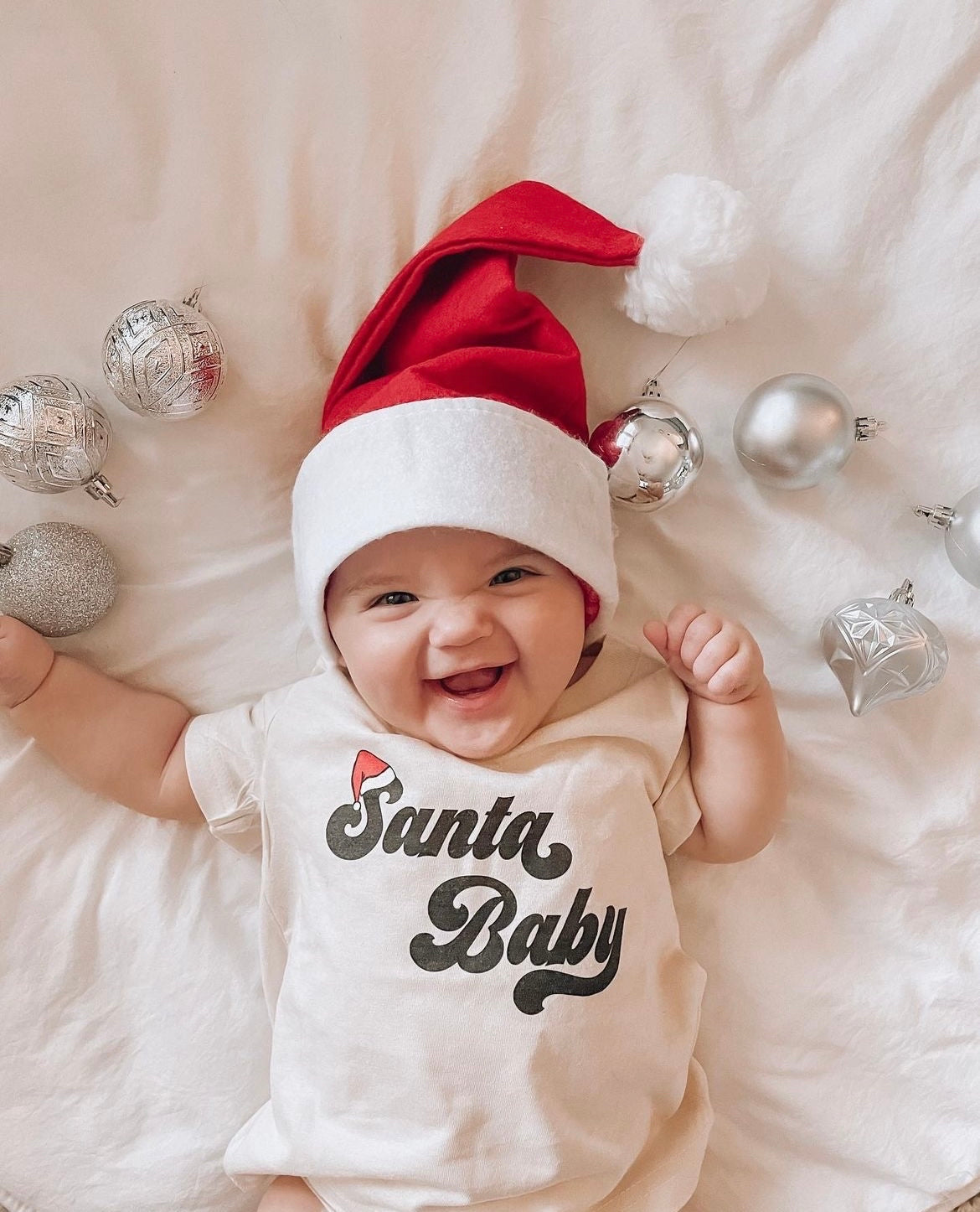 Santa Baby - Bodysuit (Natural, Short Sleeve)