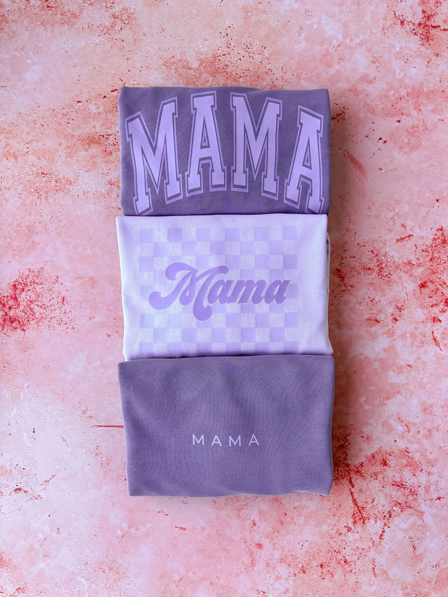 Mama (Varsity, Two-Tone Purple) - Sweatshirt (Dusty Plum)