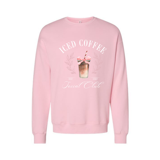 Iced Coffee Social Club - Sweatshirt (Light Pink)