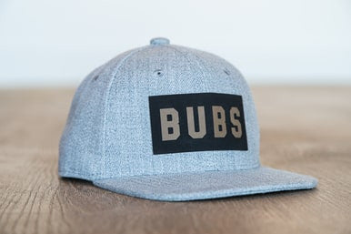 BUBS (Leather Patch) - Kids Trucker Hat (Heather Light Gray)