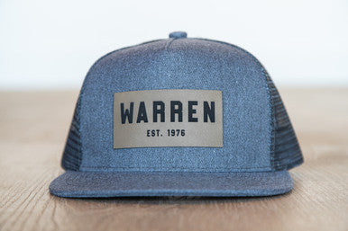 Crew's Dad (Leather Custom Name Patch) - Trucker Hat (Heather Charcoal)