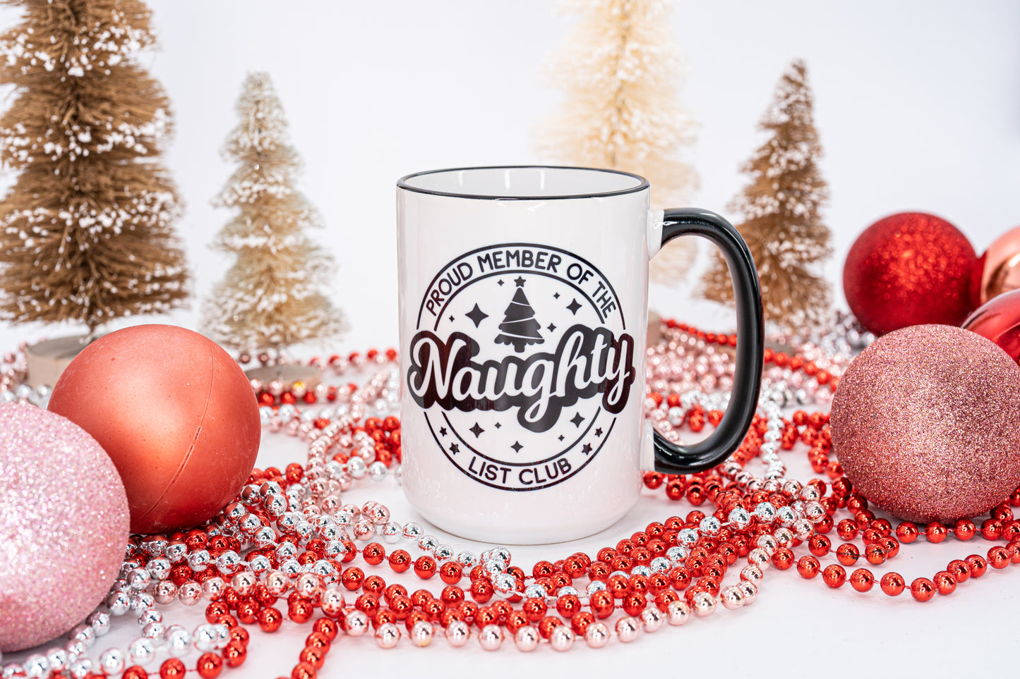 Naughty List Club - Coffee Mug (Black Handle & Rim)