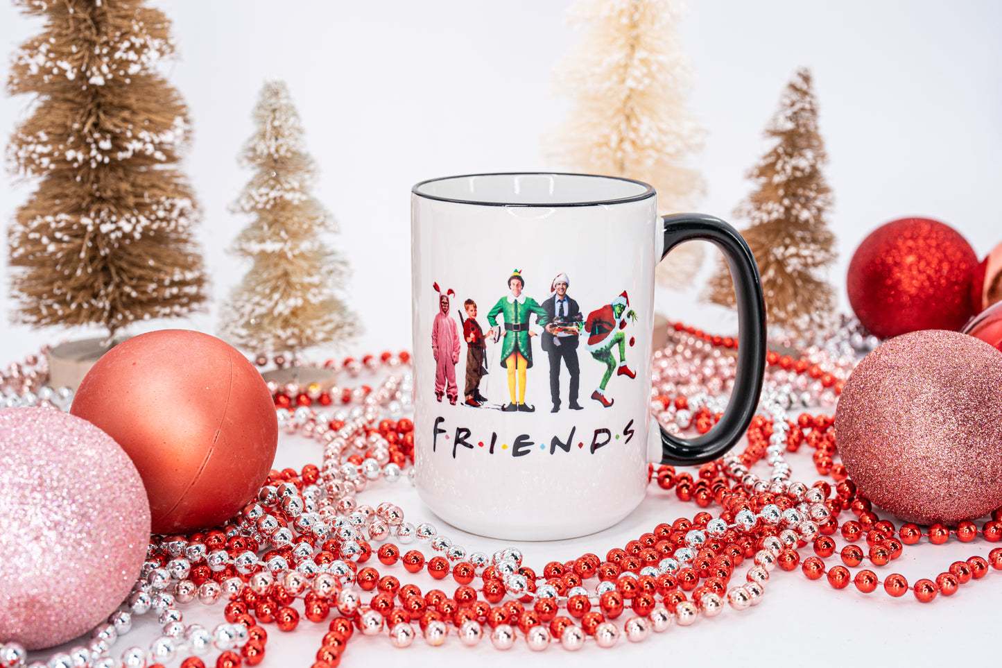 Christmas FRIENDS - Coffee Mug (Black Handle & Rim)