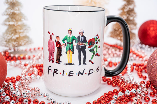 Christmas FRIENDS - Coffee Mug (Black Handle & Rim)