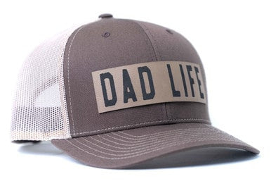 Dad Life (Leather Patch) - Trucker Hat (Brown/Tan)