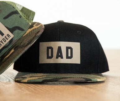 Jax's Dad (Leather Custom Name Patch) - Trucker Hat (Black/Camo)