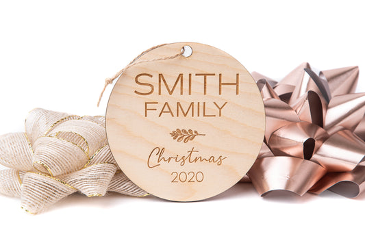 Smith Family (Custom Name) - Wooden Christmas Tree Ornament