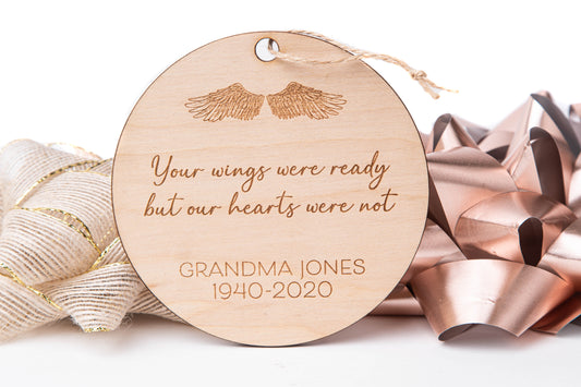 Grandma Jones (Custom Name, Remembrance Ornament) - Wooden Christmas Tree Ornament