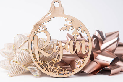 Ryan Cutout (Custom Name) - Wooden Christmas Tree Ornament