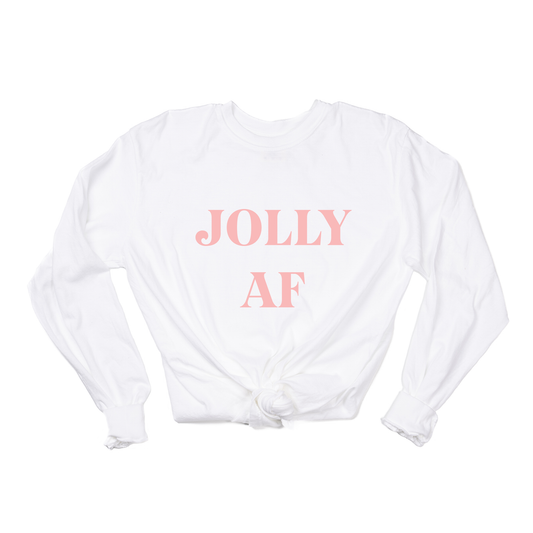 Jolly AF (Pink) - Tee (Vintage White, Long Sleeve)