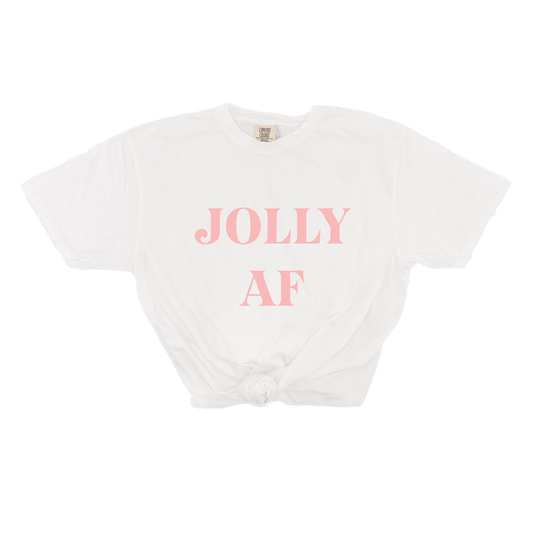 Jolly AF (Pink) - Tee (Vintage White, Short Sleeve)