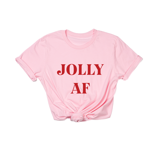 Jolly AF (Red) - Tee (Pink)