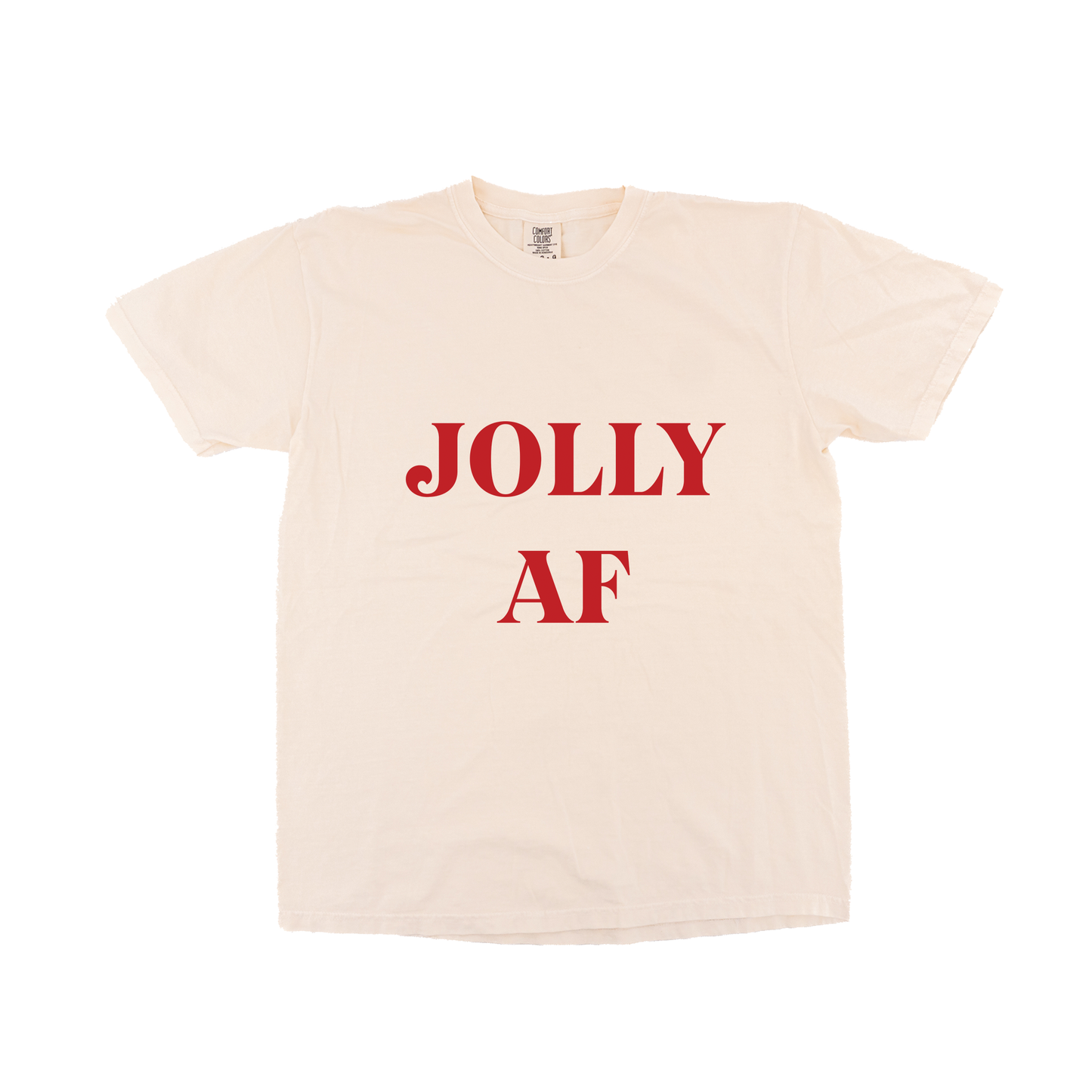 Jolly AF (Red) - Tee (Vintage Natural, Short Sleeve)
