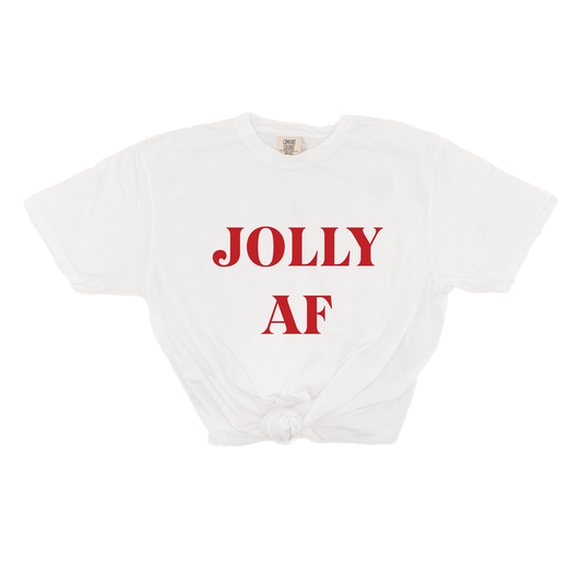 Jolly AF (Red) - Tee (Vintage White, Short Sleeve)