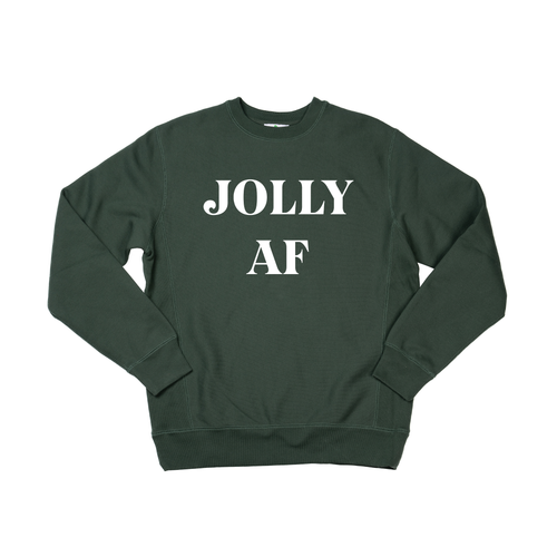 Jolly AF (White) - Heavyweight Sweatshirt (Pine)