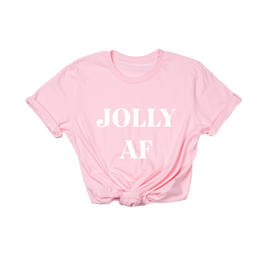 Jolly AF (White) - Tee (Pink)
