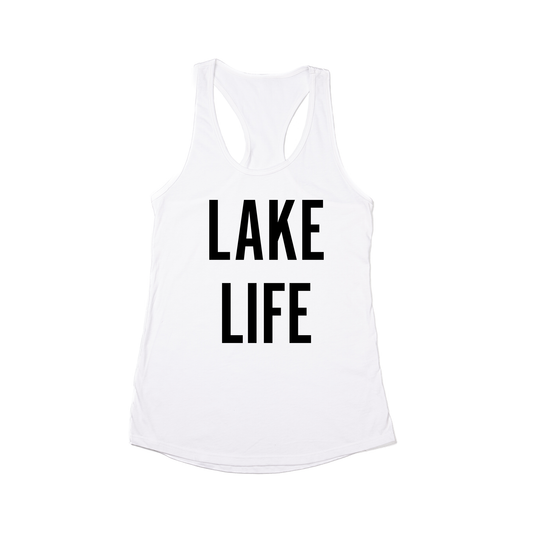 Lake Life (Black) - Women's Racerback Tank Top (White)