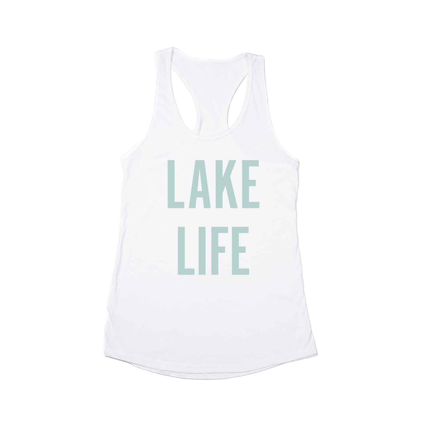 Lake Life (Sky) - Women's Racerback Tank Top (White)