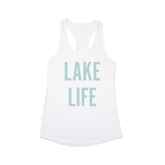 Lake Life (Sky) - Women's Racerback Tank Top (White)