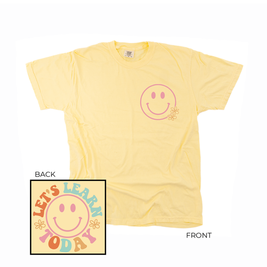 Let's Learn Today (Multicolor, Pocket & Back) - Tee (Pale Yellow)