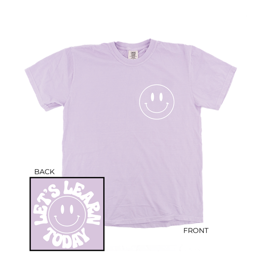 Let's Learn Today (White, Pocket & Back) - Tee (Pale Purple)