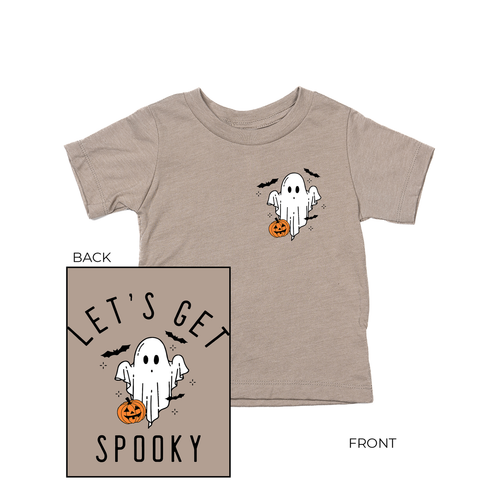 Lets Get Spooky (Pocket & Back) - Kids Tee (Pale Moss)