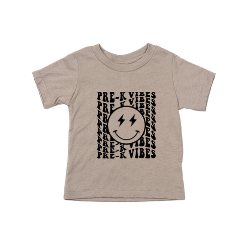 Lightning Smiley (Black) Pick your Grade - Kids Tee (Pale Moss)