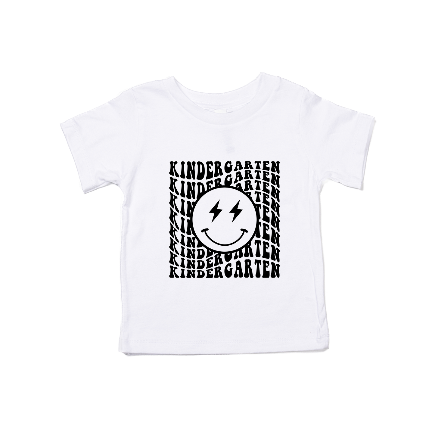 Lightning Smiley (Black) Pick your Grade - Kids Tee (White)