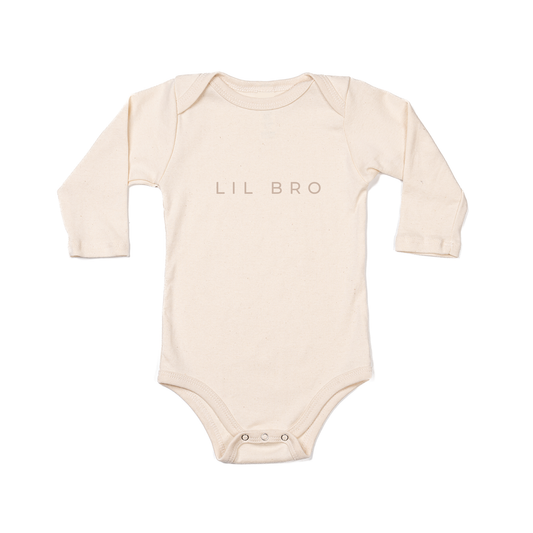 Lil Bro (Tan Minimal) - Bodysuit (Natural, Long Sleeve)