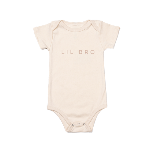 Lil Bro (Tan Minimal) - Bodysuit (Natural, Short Sleeve)