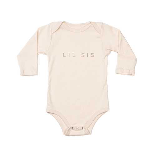 Lil Sis (Tan Minimal) - Bodysuit (Natural, Long Sleeve)