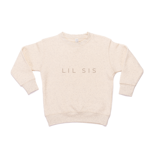 Lil Sis (Tan Minimal) - Kids Sweatshirt (Heather Natural)