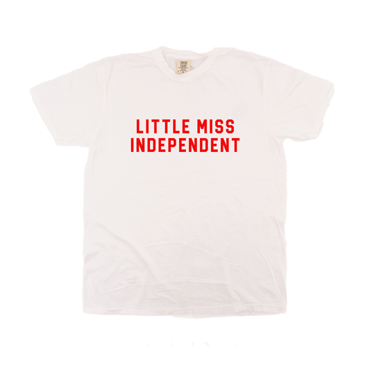 Little Miss Independent (Red) - Tee (Vintage White, Short Sleeve)