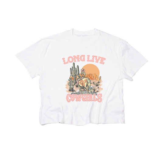 Long Live Cowgirls (Scenic) - Cropped Tee (White)