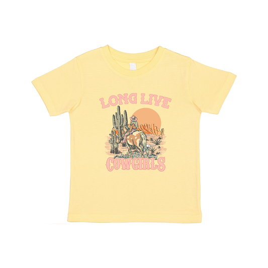 Long Live Cowgirls (Scenic) - Kids Tee (Yellow)
