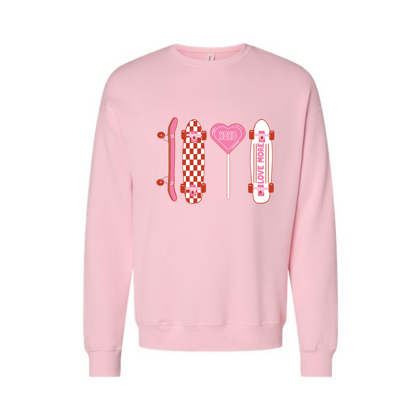 Love Skateboards (Pink) - Sweatshirt (Light Pink)