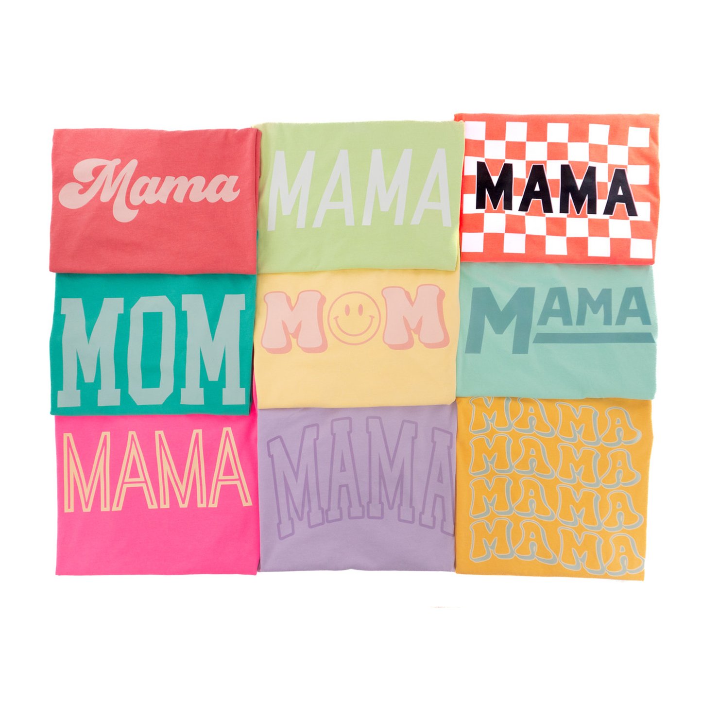 Mama Outline (Neon, Across Front) - Tee (Neon Pink)