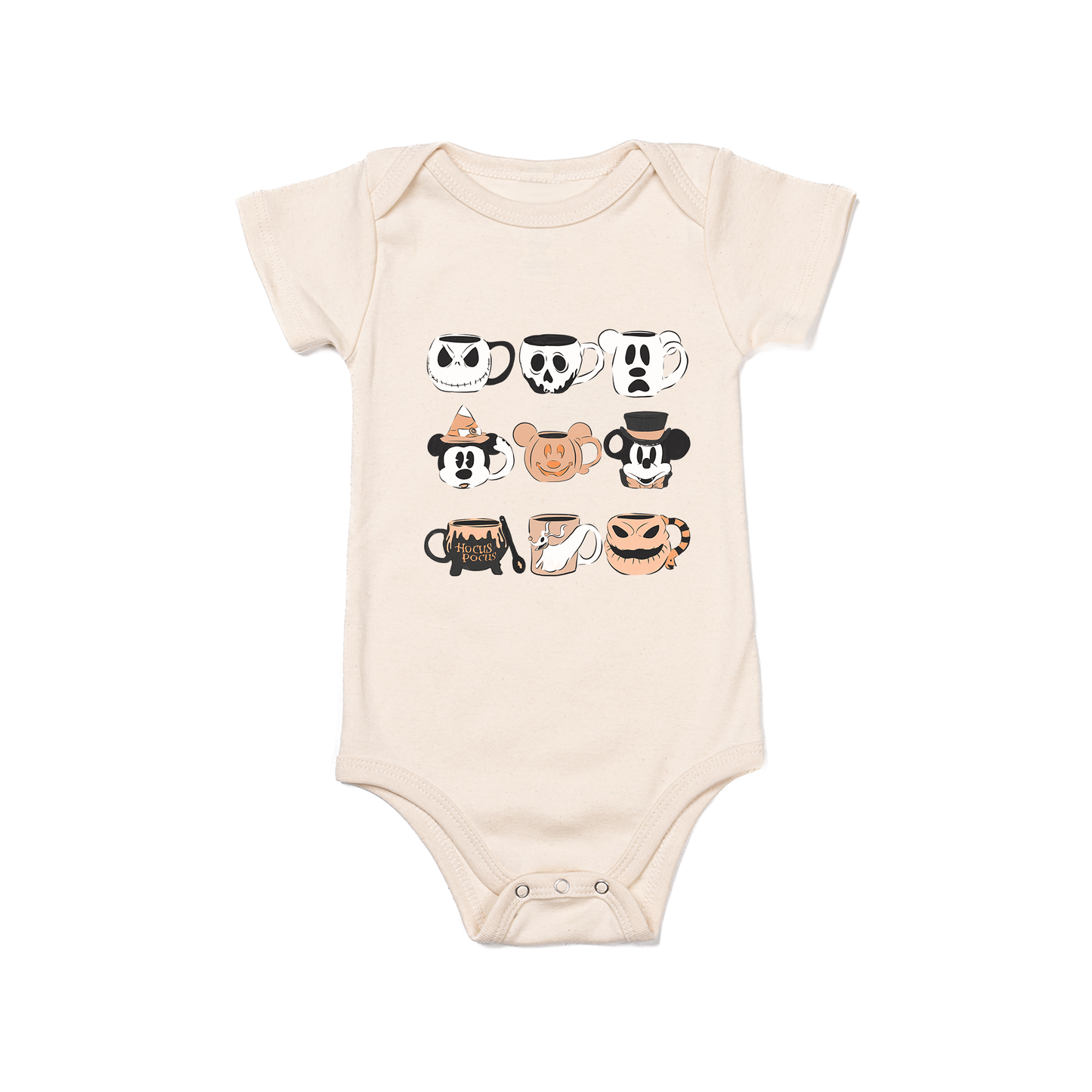 Magic Mugs (Orange) - Bodysuit (Natural, Short Sleeve)