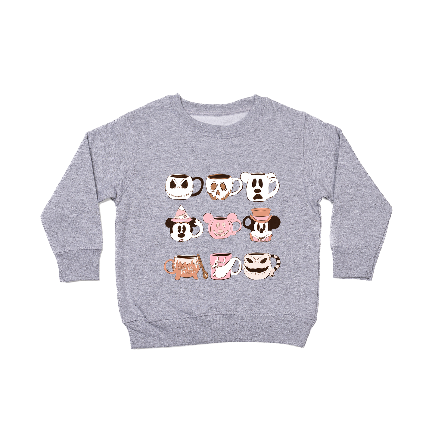 Magic Mugs (Pink) - Kids Sweatshirt (Heather Gray)