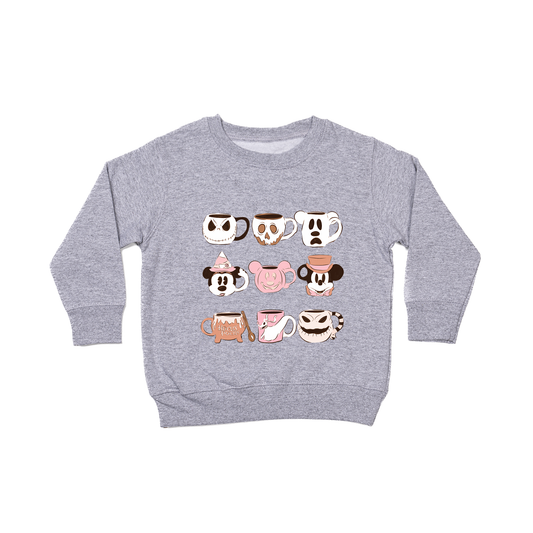 Magic Mugs (Pink) - Kids Sweatshirt (Heather Gray)