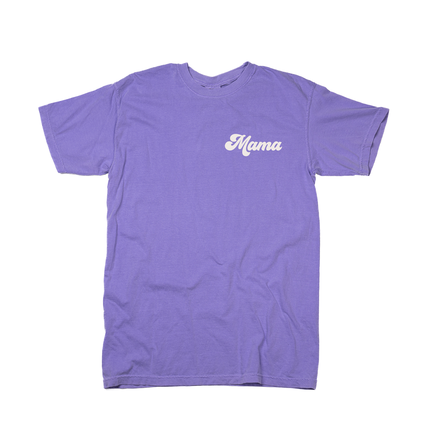 Mama Groovy (Pocket, Creme) - Tee (Lilac)