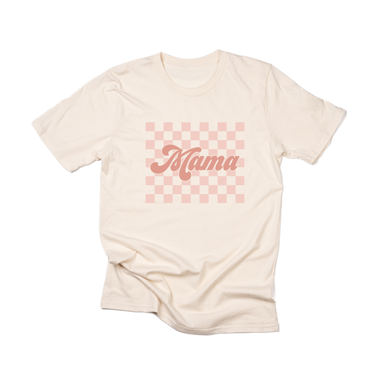 Mama Pink Checkered - Tee (Natural)