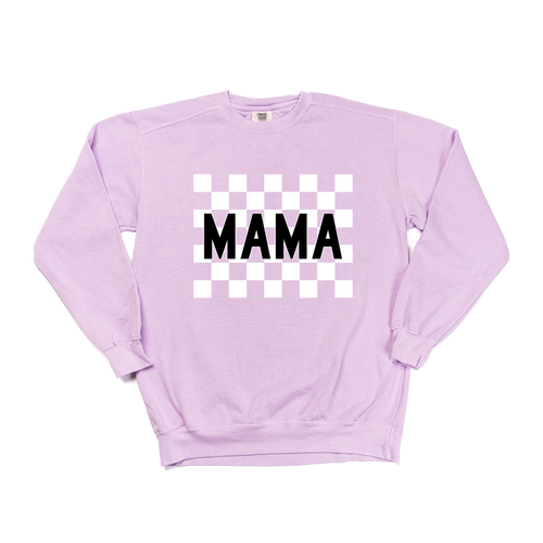Mama Checkered - Sweatshirt (Pale Purple)