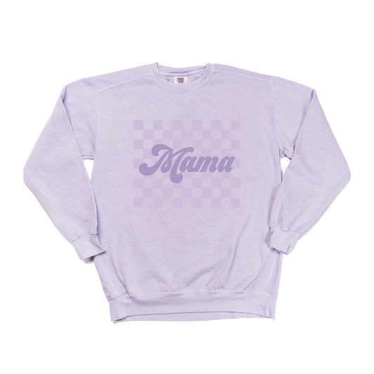 Mama (Checkered, Purple) - Sweatshirt (Pale Purple)