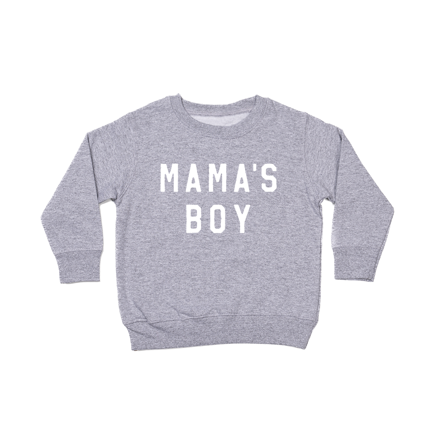 Mama's Boy (White) - Kids Sweatshirt (Heather Gray)