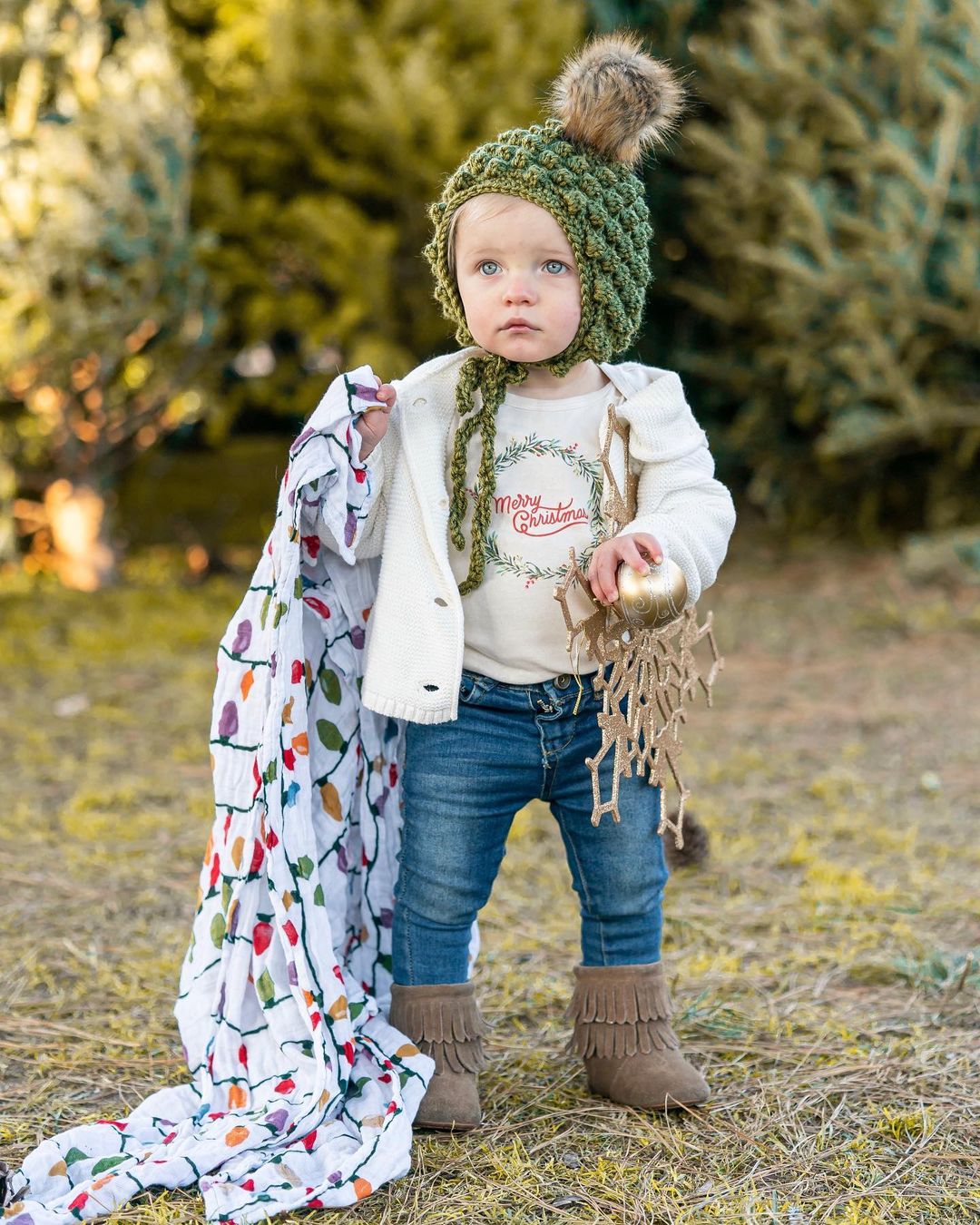 Merry Christmas - Bodysuit (Natural, Short Sleeve)