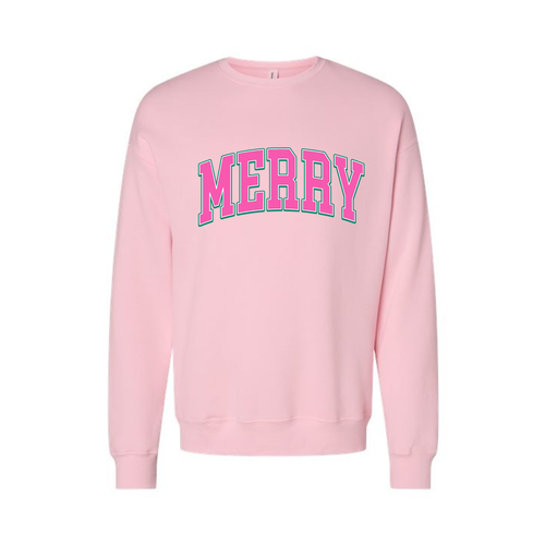 Merry Varsity (Pink) - Sweatshirt (Light Pink)