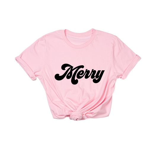 Merry (Retro, Black) - Tee (Pink)
