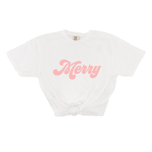 Merry (Retro, Pink) - Tee (Vintage White, Short Sleeve)